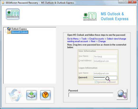 Screenshot of Recover OE Password