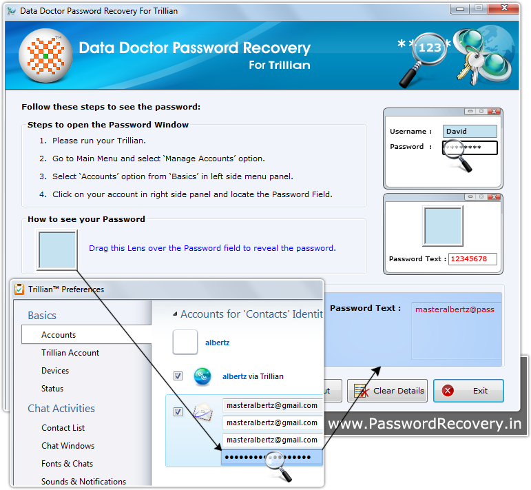 Password Recovery For Trillian Messenger