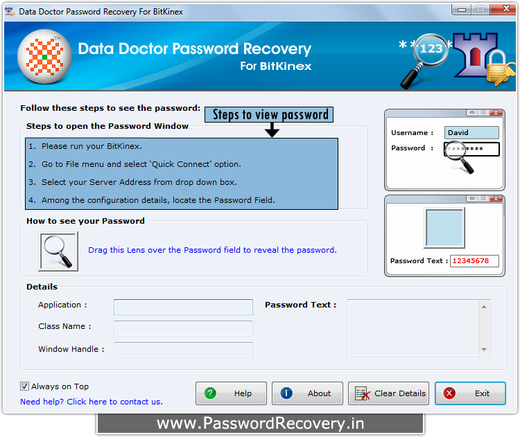 Password Recovery For BitKinex