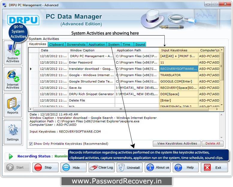 Advance Keylogger Software