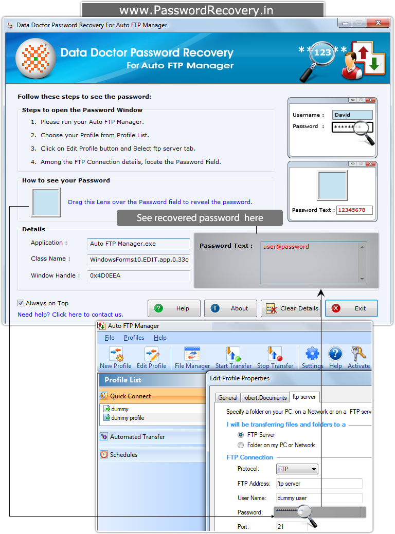 Password Recovery For Auto FTP