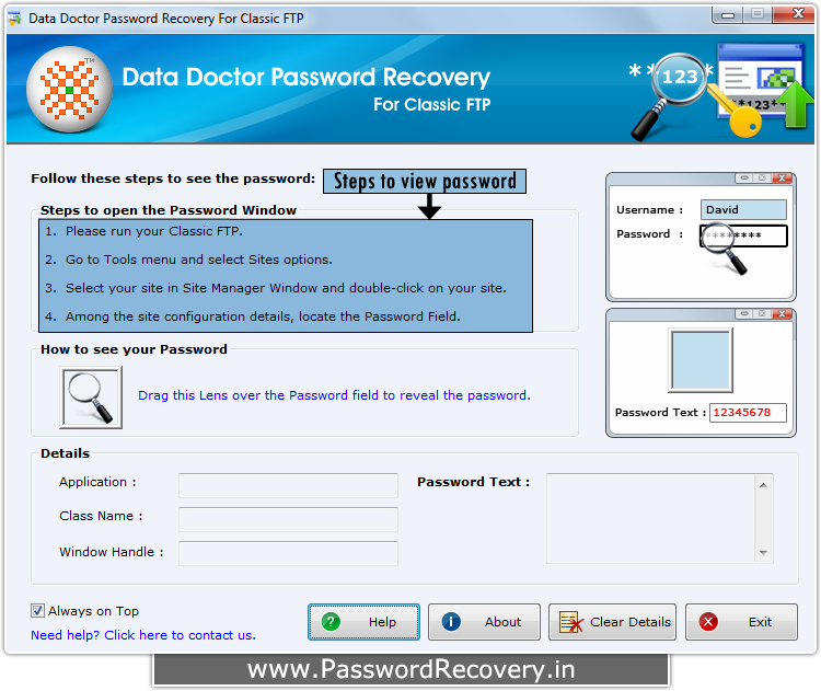 Password Recovery For Classic FTP