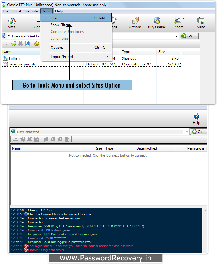 Password Recovery For Classic FTP