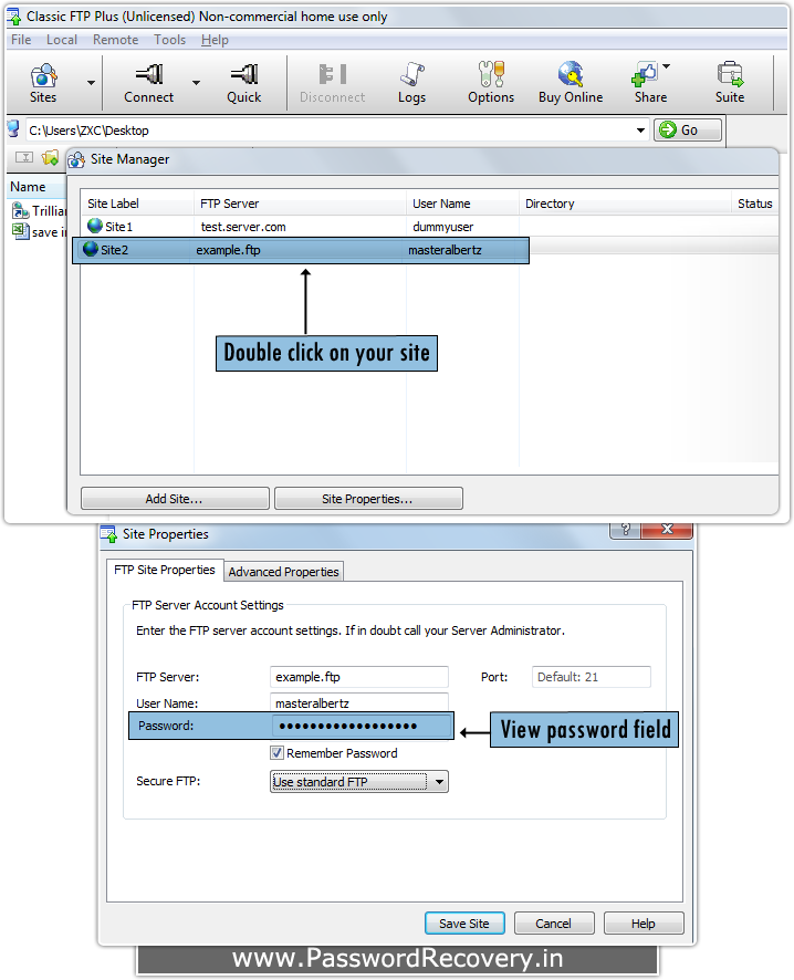 Password Recovery For Classic FTP