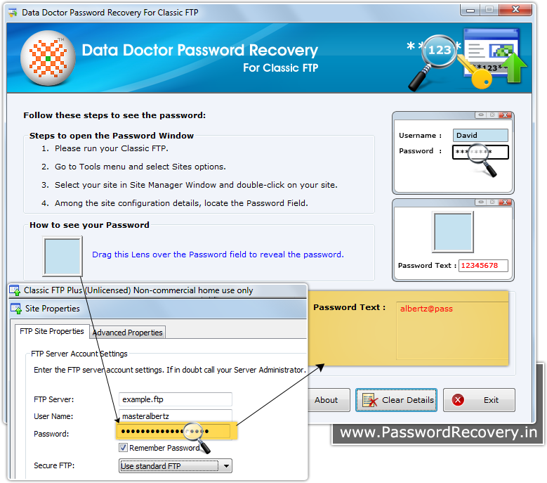 Password Recovery For Classic FTP