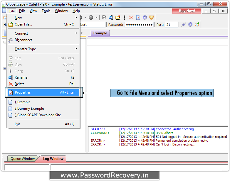 Password Recovery For CuteFTP