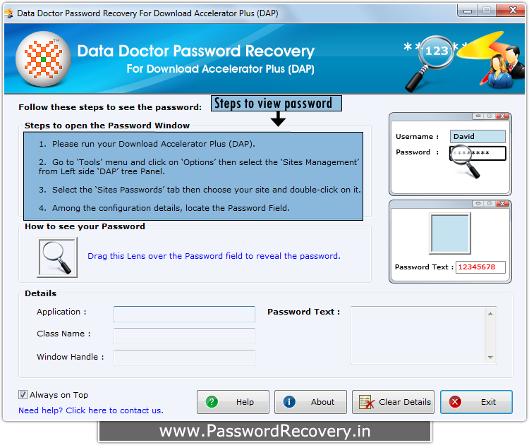 Password Recovery For DAP Software