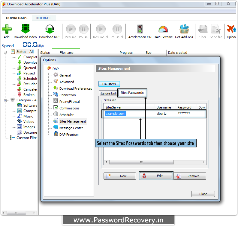 Password Recovery For DAP Software