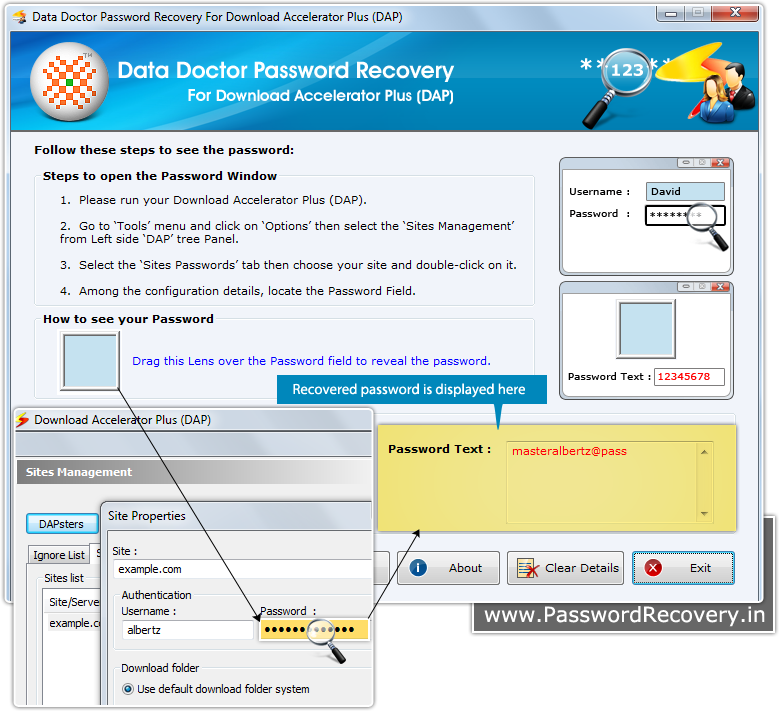 Password Recovery For DAP Software