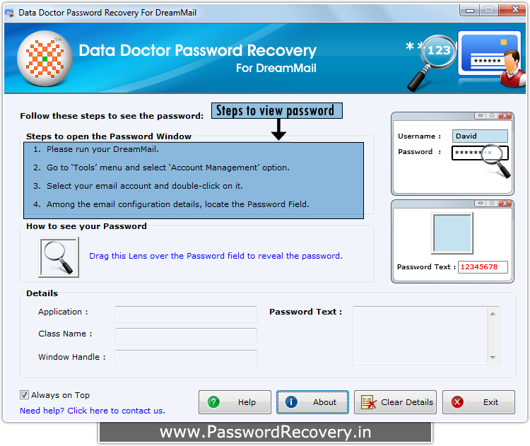 Password Recovery For DreamMail