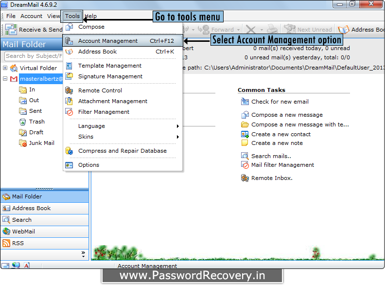 Password Recovery For DreamMail