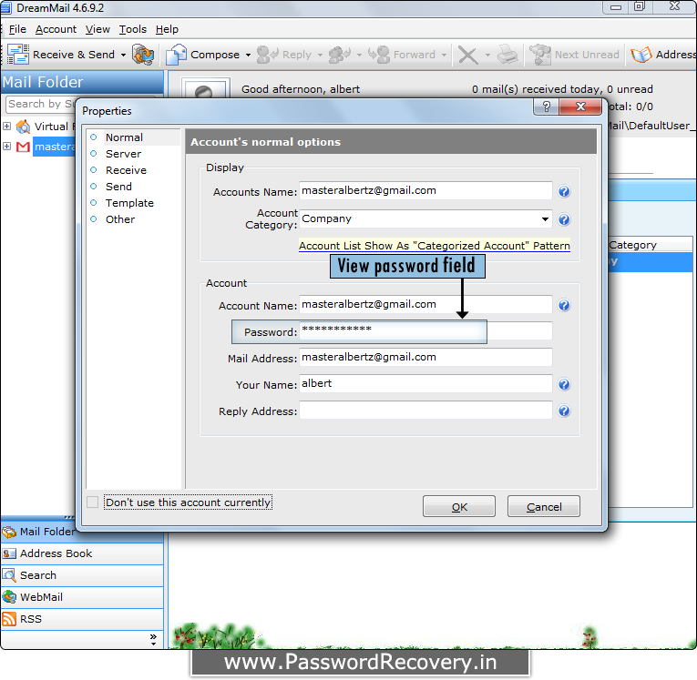 Password Recovery For DreamMail