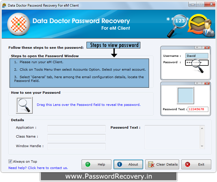 Password Recovery For eM Client