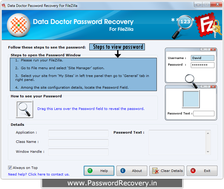 Password Recovery For FileZilla