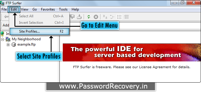 Password Recovery For FTP Surfer