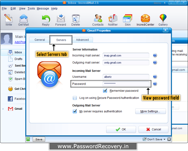 Password Recovery For IncrediMail