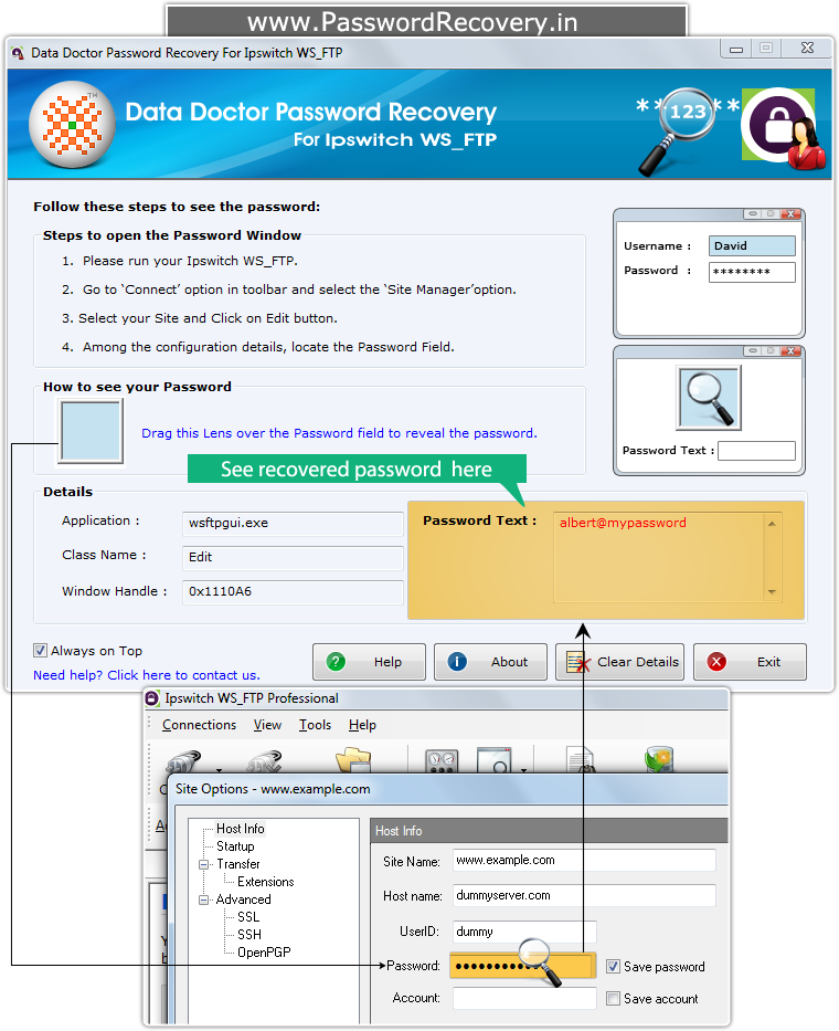 Password Recovery For Ipswitch WS_FTP