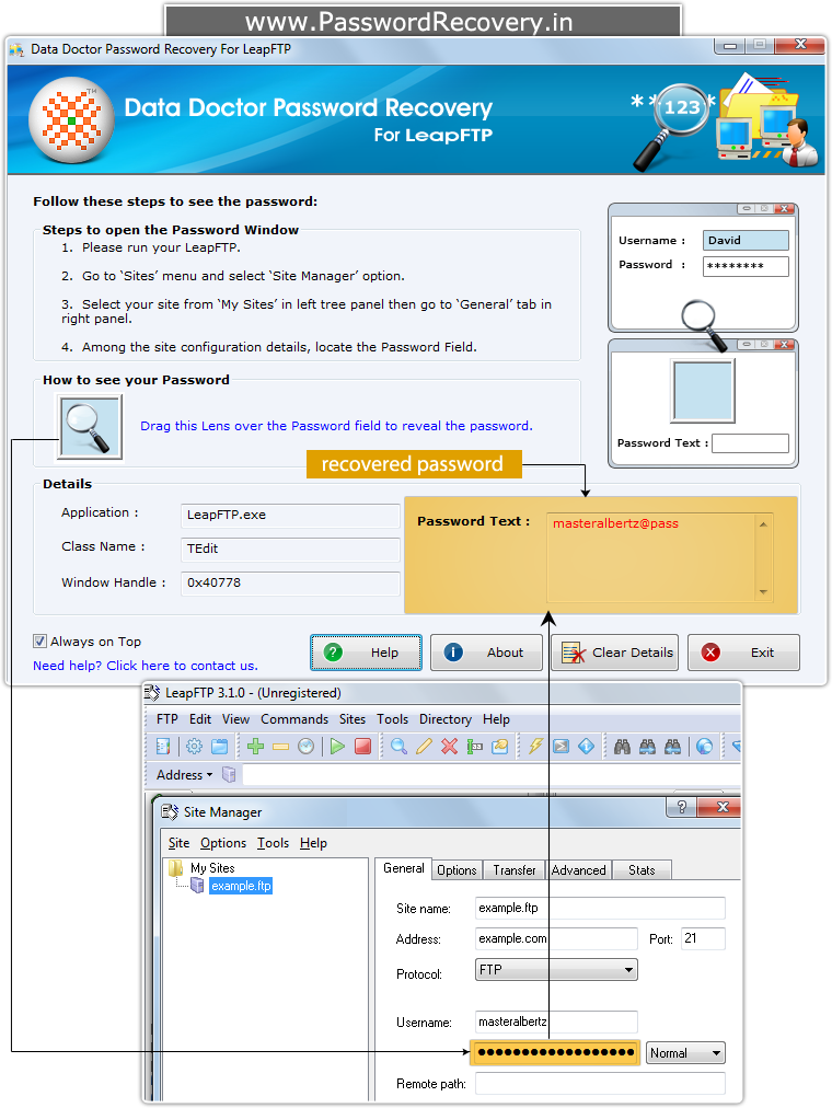 Password Recovery for LeapFTP