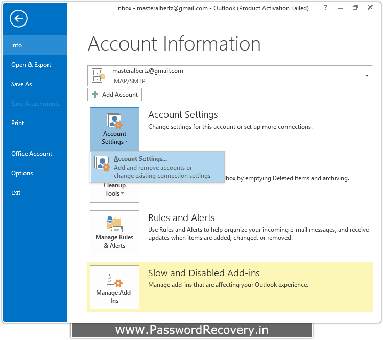 Password Recovery For Outlook