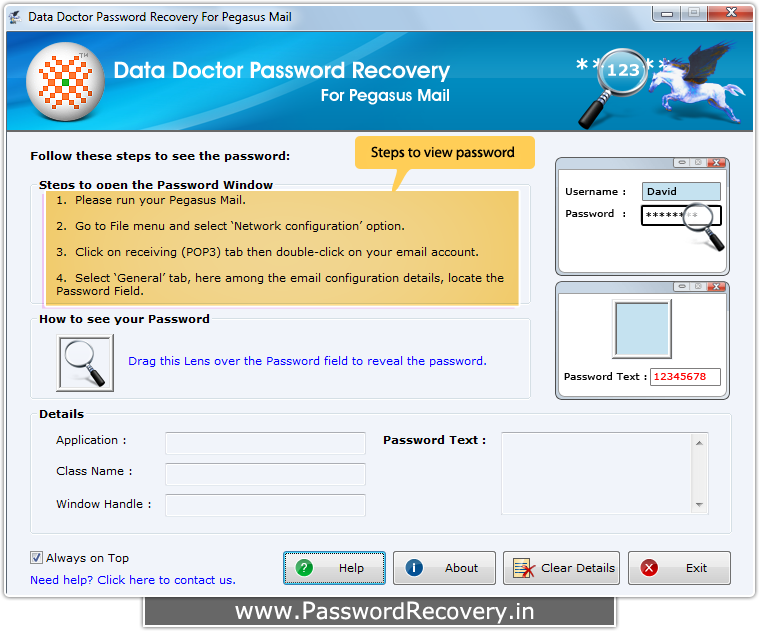 Password Recovery For Pegasus Mail