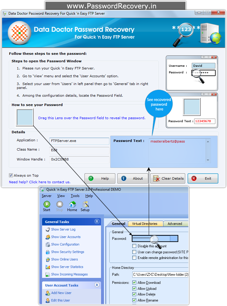 Password Recovery For Quick and Easy FTP Server