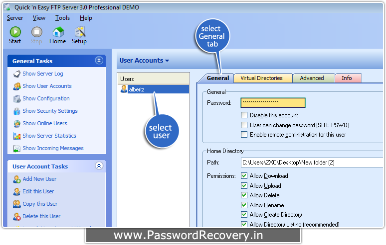 Password Recovery For quick and easy FTP Server