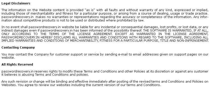 Terms and Conditions