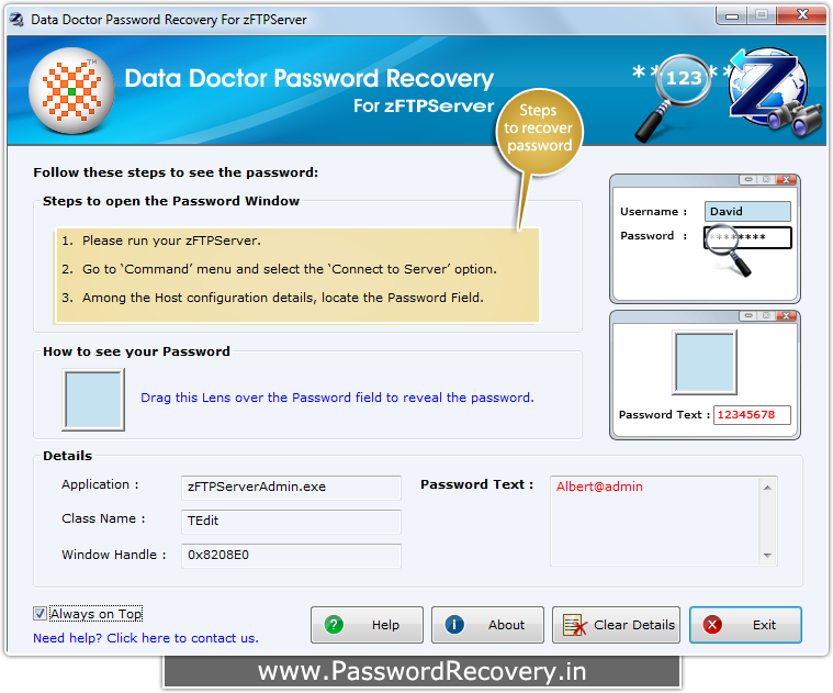 Password Recovery For zFTPServer